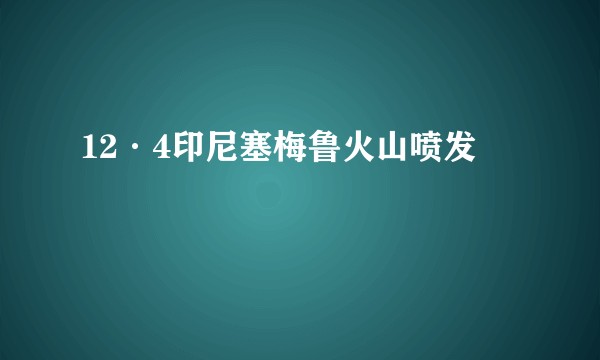 12·4印尼塞梅鲁火山喷发