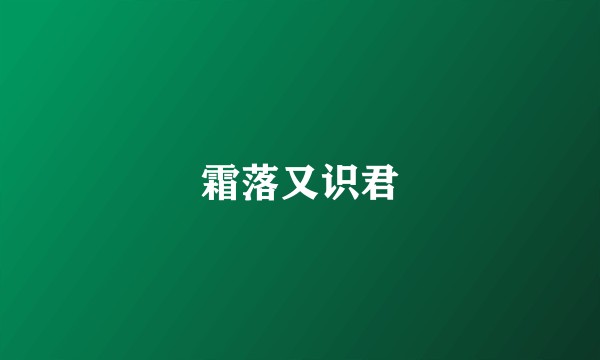 霜落又识君