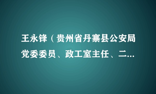 王永锋（贵州省丹寨县公安局党委委员、政工室主任、二级警长）