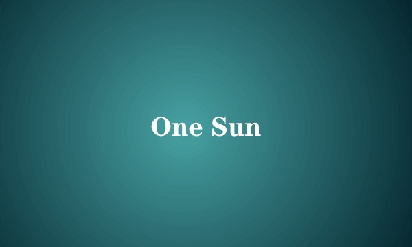 One Sun
