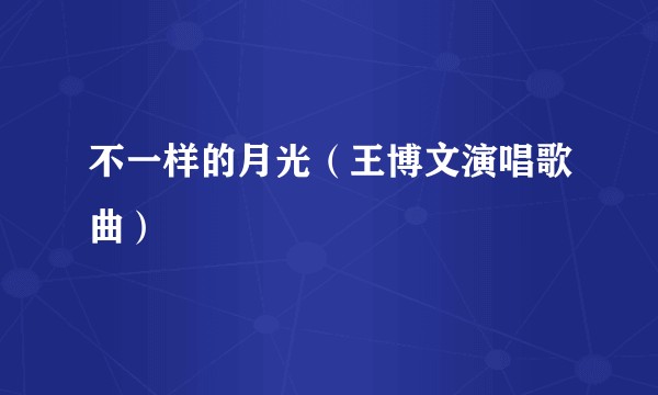 不一样的月光（王博文演唱歌曲）