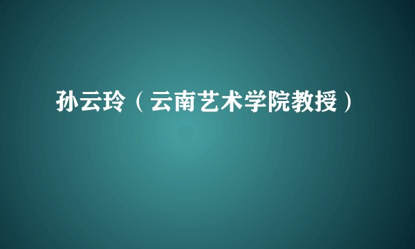 孙云玲（云南艺术学院教授）