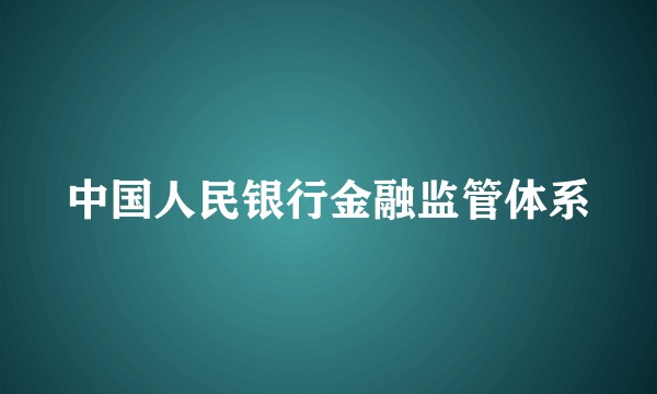 中国人民银行金融监管体系