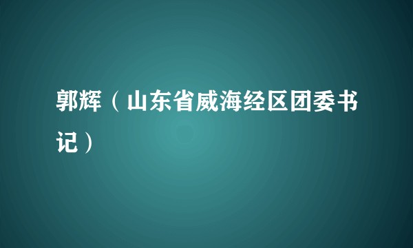 郭辉（山东省威海经区团委书记）