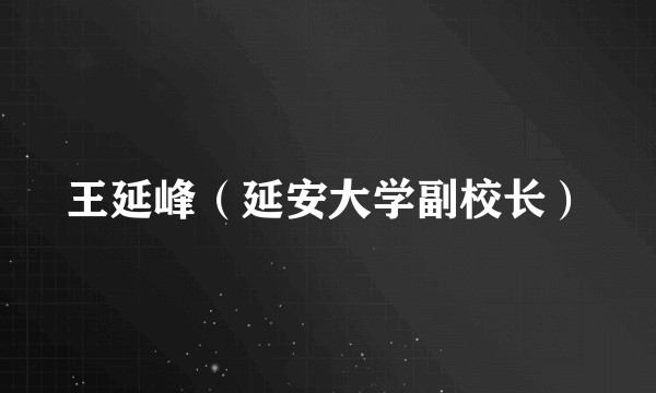 王延峰（延安大学副校长）