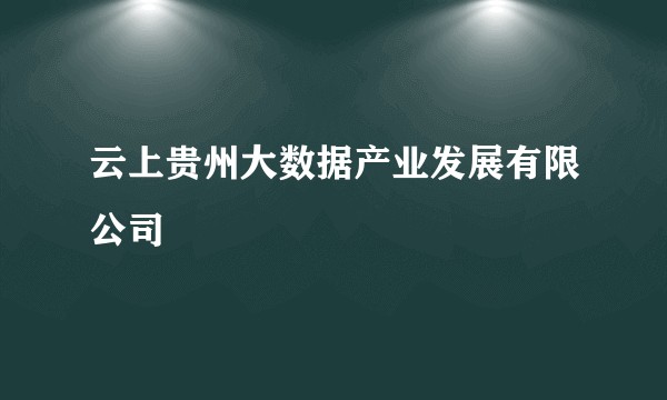 云上贵州大数据产业发展有限公司