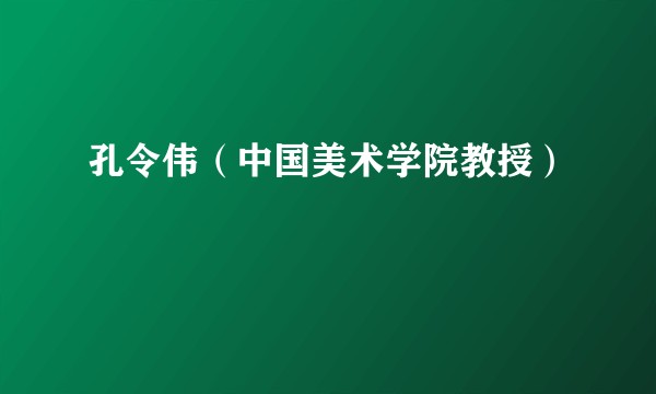 孔令伟（中国美术学院教授）