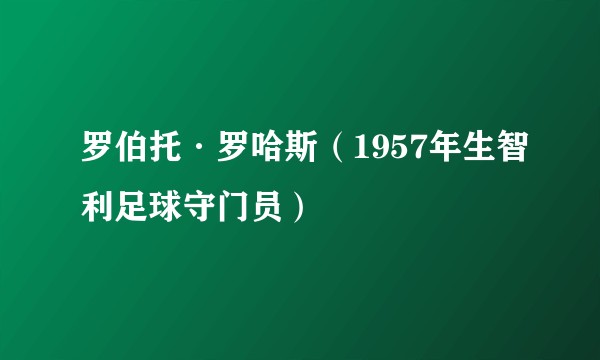 罗伯托·罗哈斯（1957年生智利足球守门员）