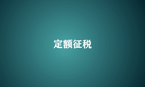 定额征税