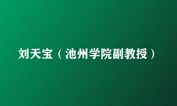 刘天宝（池州学院副教授）