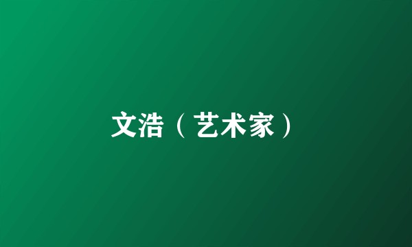 文浩（艺术家）