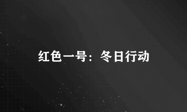 红色一号：冬日行动