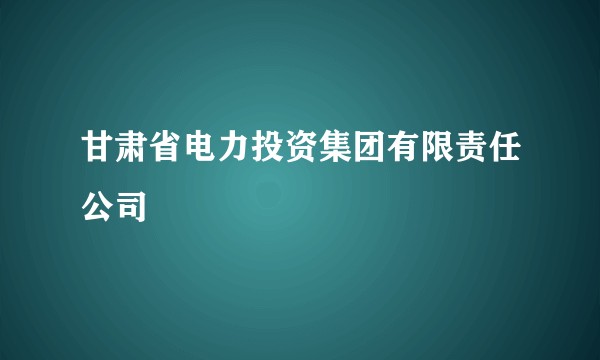 甘肃省电力投资集团有限责任公司