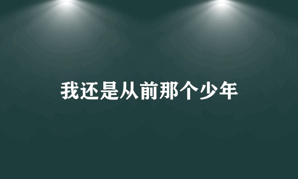我还是从前那个少年