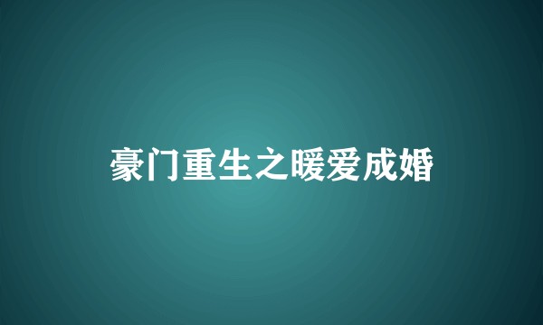 豪门重生之暖爱成婚
