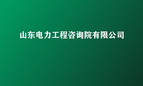 山东电力工程咨询院有限公司