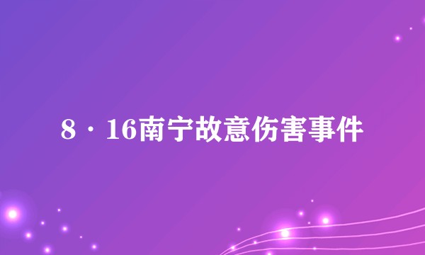 8·16南宁故意伤害事件