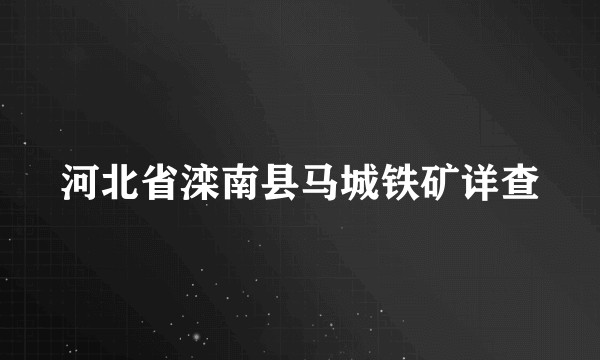 河北省滦南县马城铁矿详查