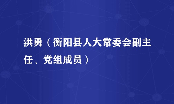 洪勇（衡阳县人大常委会副主任、党组成员）