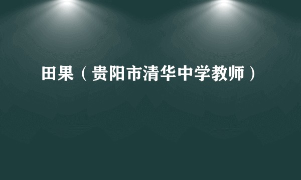田果（贵阳市清华中学教师）