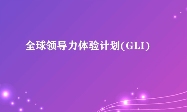 全球领导力体验计划(GLI)