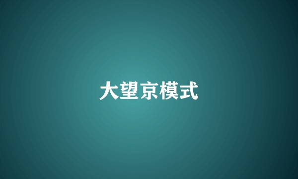 大望京模式