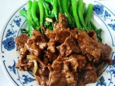 菜心蚝油炒牛肉