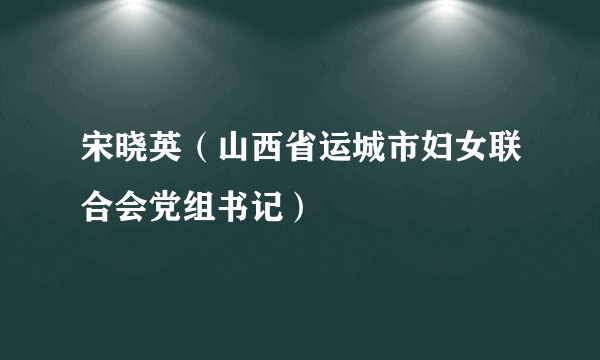 宋晓英（山西省运城市妇女联合会党组书记）