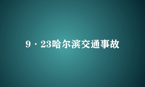 9·23哈尔滨交通事故