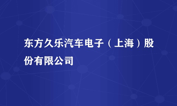 东方久乐汽车电子（上海）股份有限公司