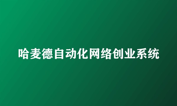 哈麦德自动化网络创业系统