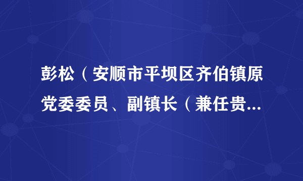 彭松（安顺市平坝区齐伯镇原党委委员、副镇长（兼任贵州贵安新区中兴国有资产投资控股有限公司副总经理））