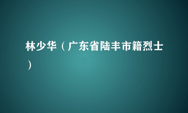林少华（广东省陆丰市籍烈士）