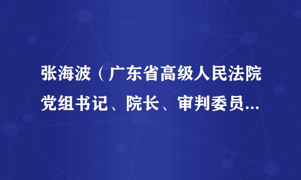张海波（广东省高级人民法院党组书记、院长、审判委员会委员，二级大法官）