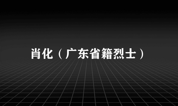 肖化（广东省籍烈士）