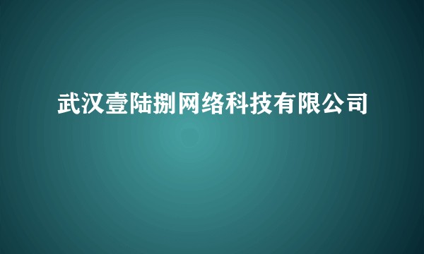 武汉壹陆捌网络科技有限公司