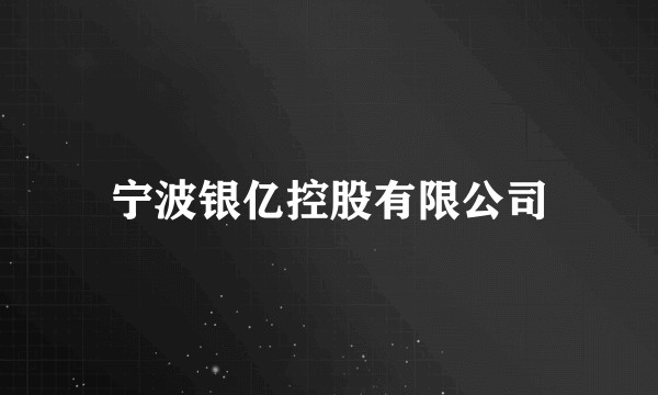 宁波银亿控股有限公司