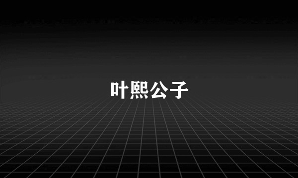 叶熙公子