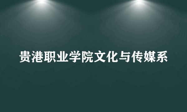 贵港职业学院文化与传媒系