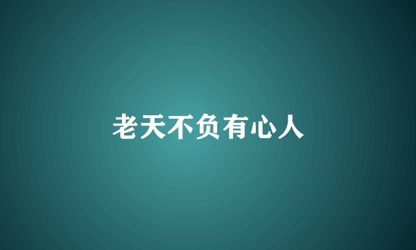老天不负有心人