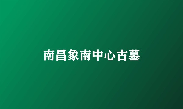 南昌象南中心古墓