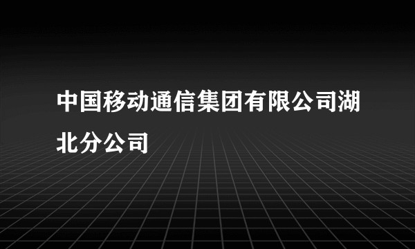 中国移动通信集团有限公司湖北分公司