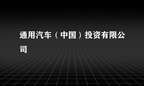 通用汽车（中国）投资有限公司
