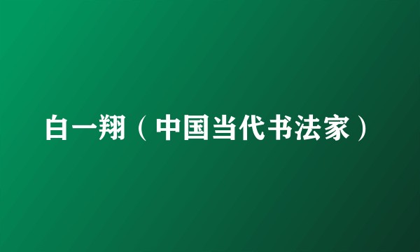白一翔（中国当代书法家）