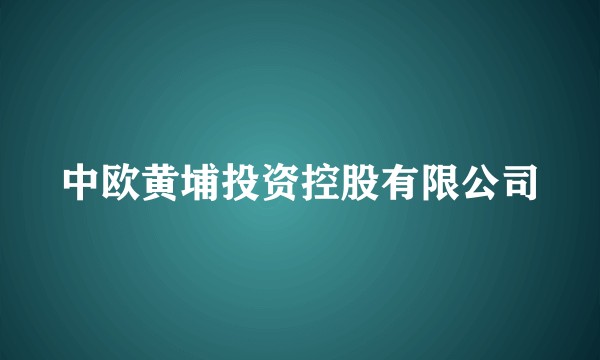 中欧黄埔投资控股有限公司
