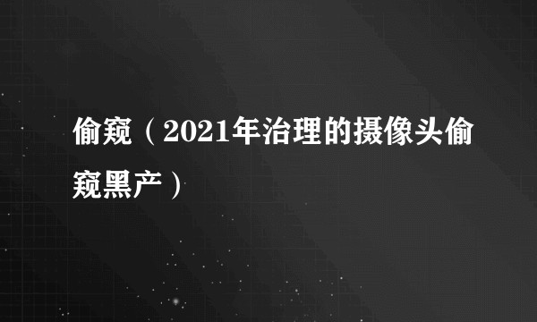偷窥（2021年治理的摄像头偷窥黑产）