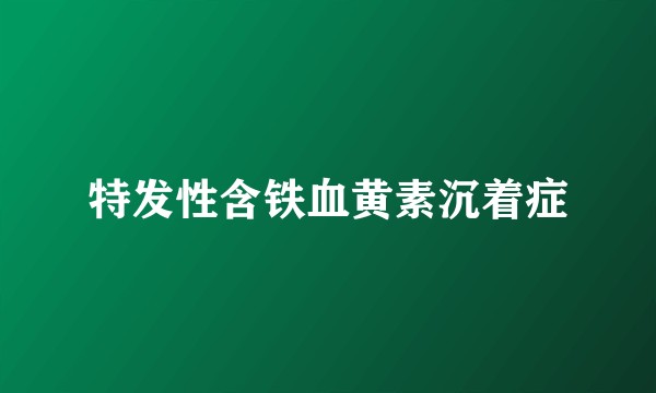 特发性含铁血黄素沉着症