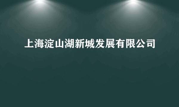 上海淀山湖新城发展有限公司