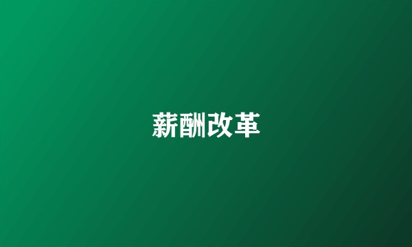 薪酬改革