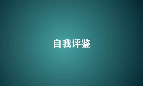 自我评鉴